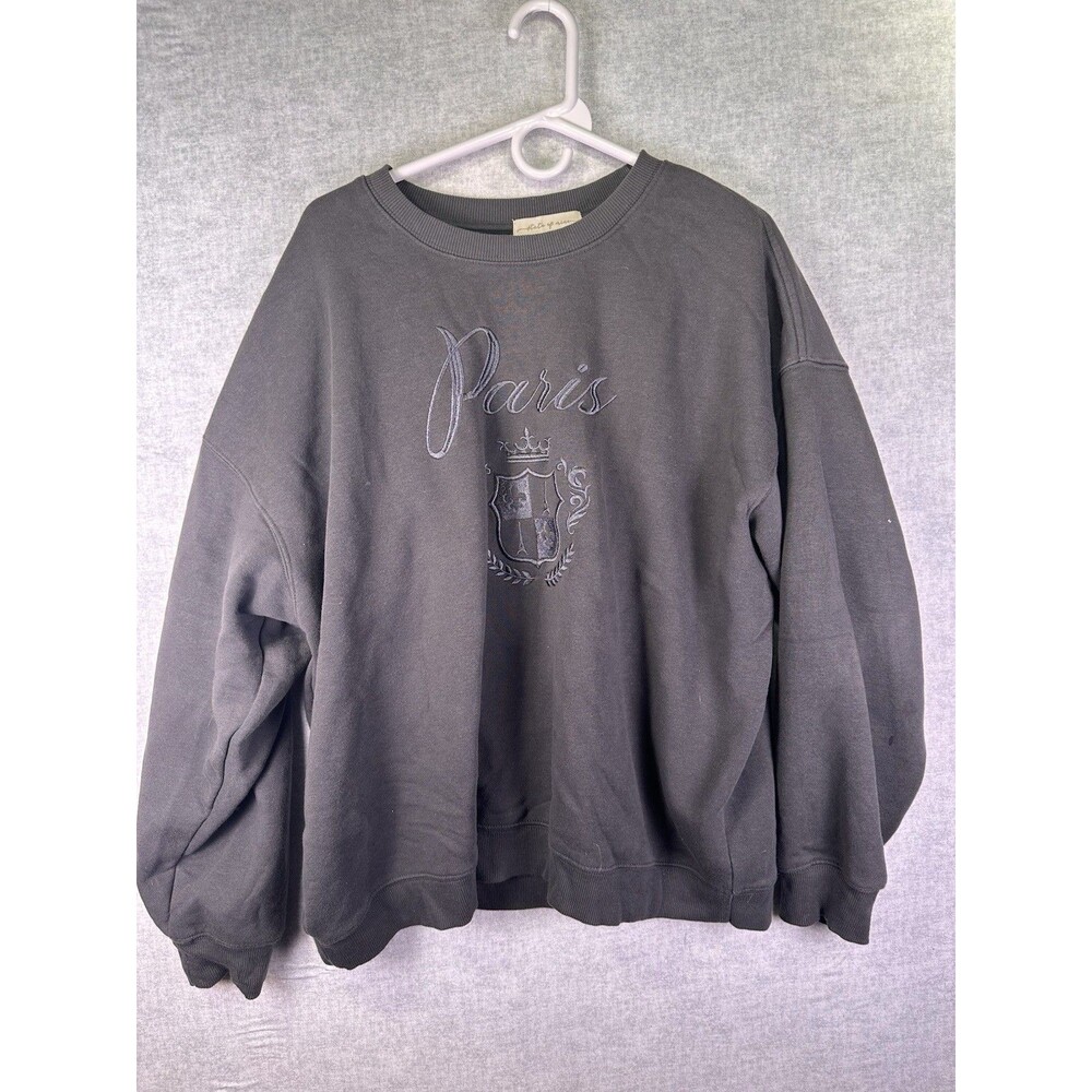 Women's State of Mine Sweatshirt - Paris - Dark Grey Size XLarge EUC